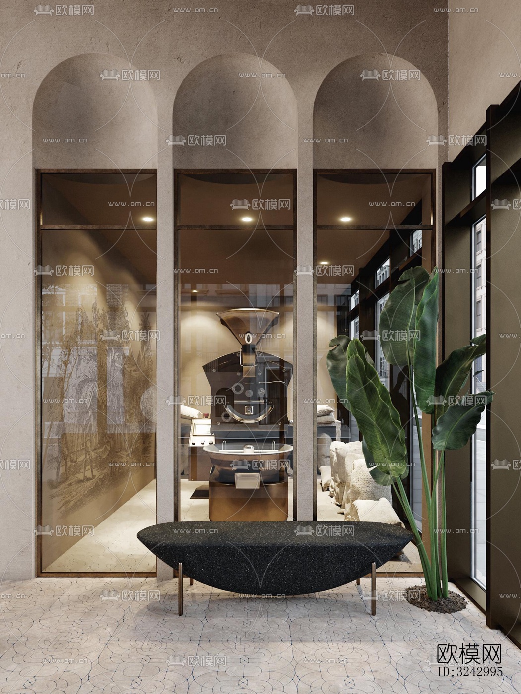 侘寂咖啡奶茶效果图下载（渲染图1）