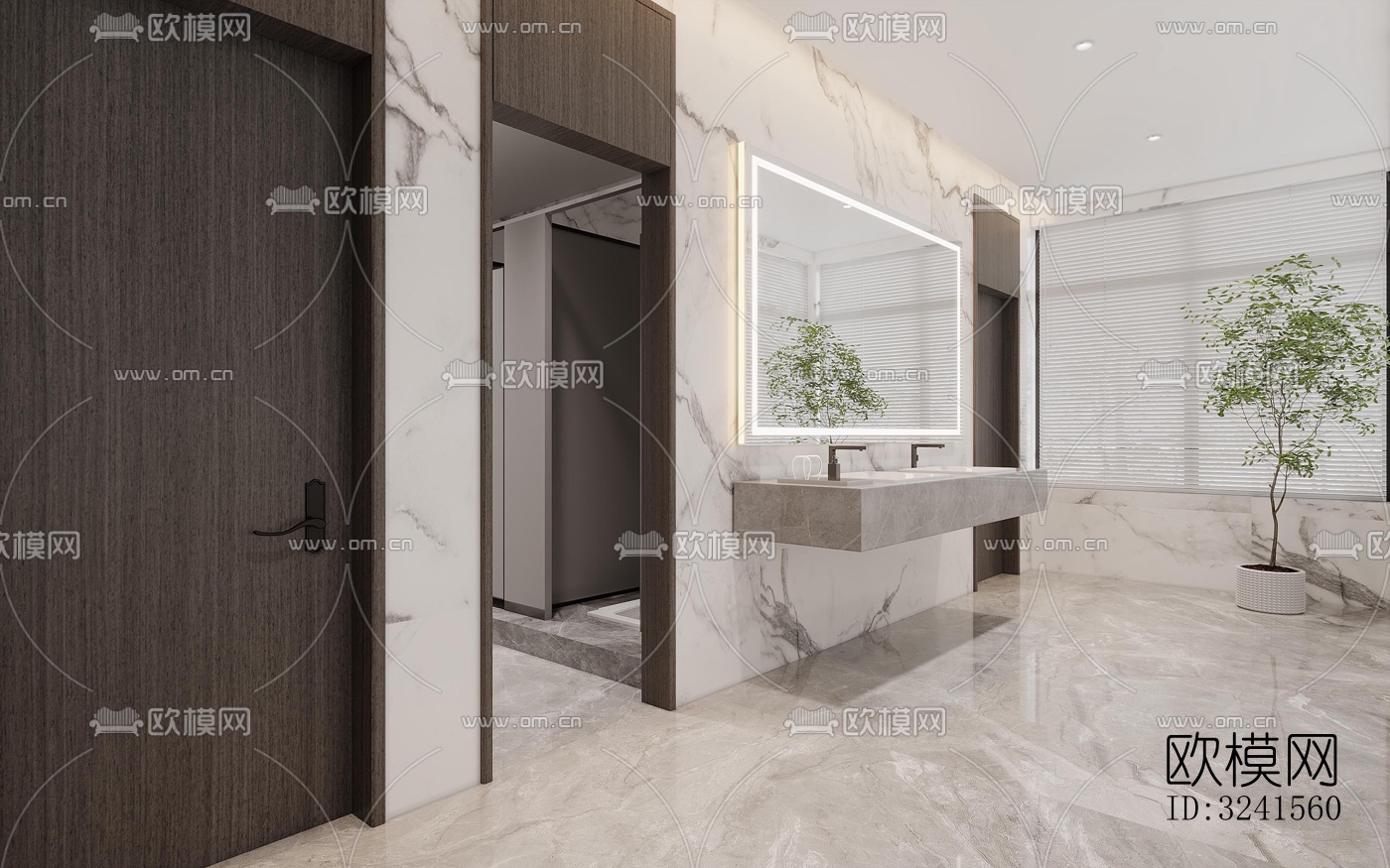 新中式经理室效果图下载（渲染图7）