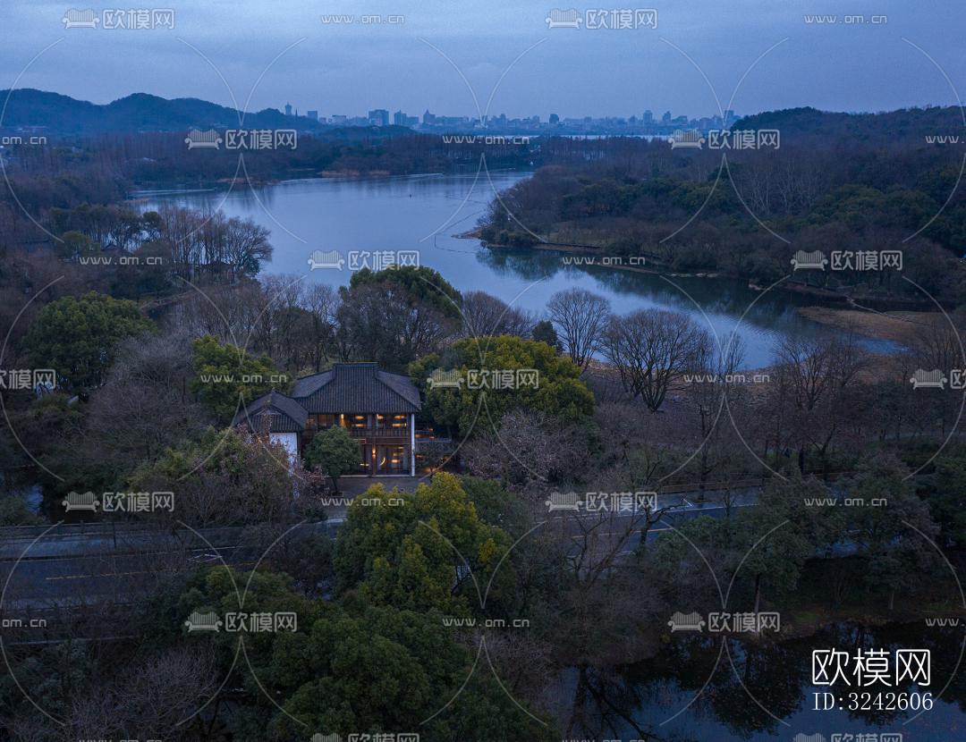 新中式中餐厅效果图下载（渲染图6）