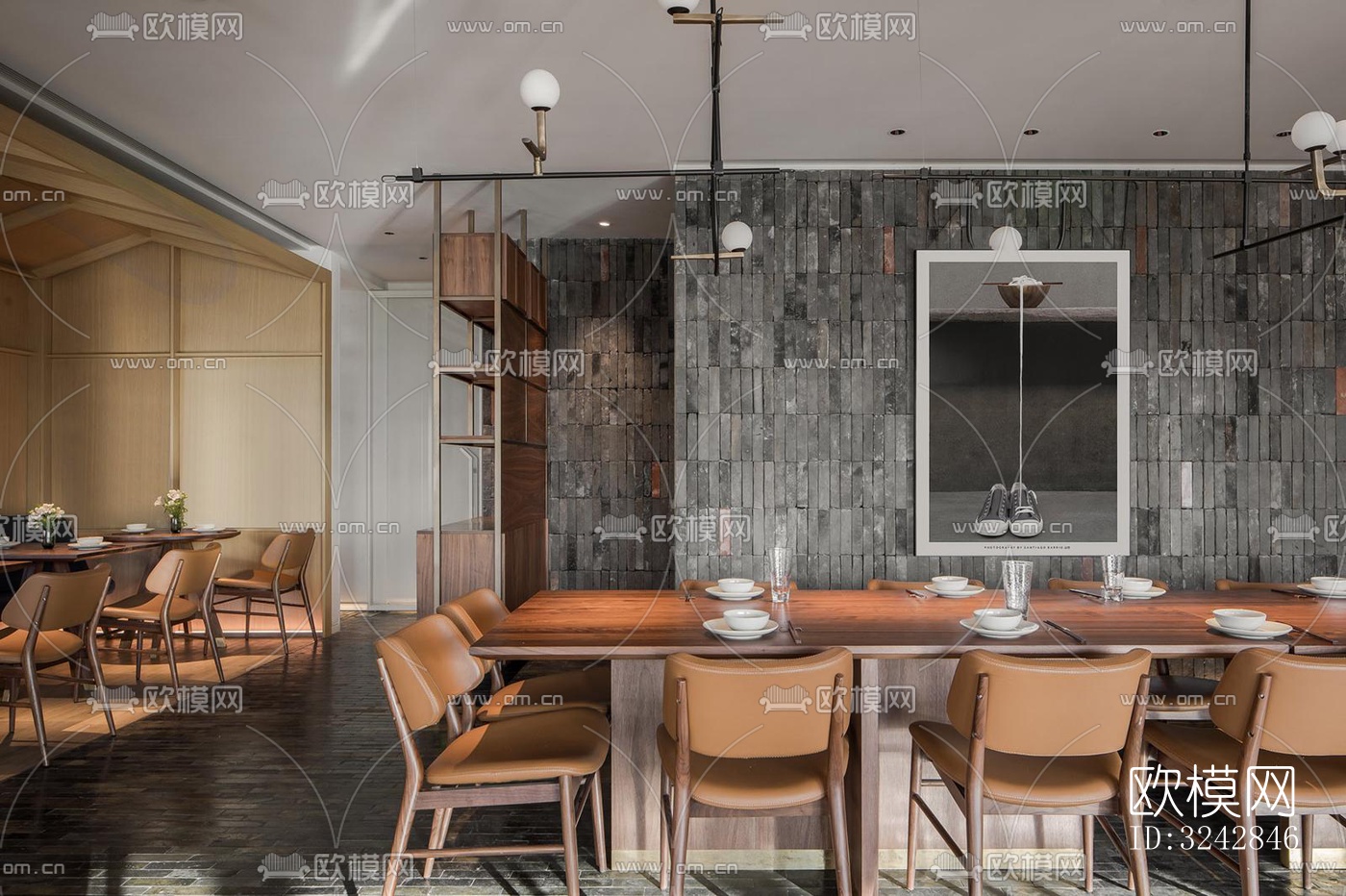 新中式中餐厅效果图下载（渲染图8）