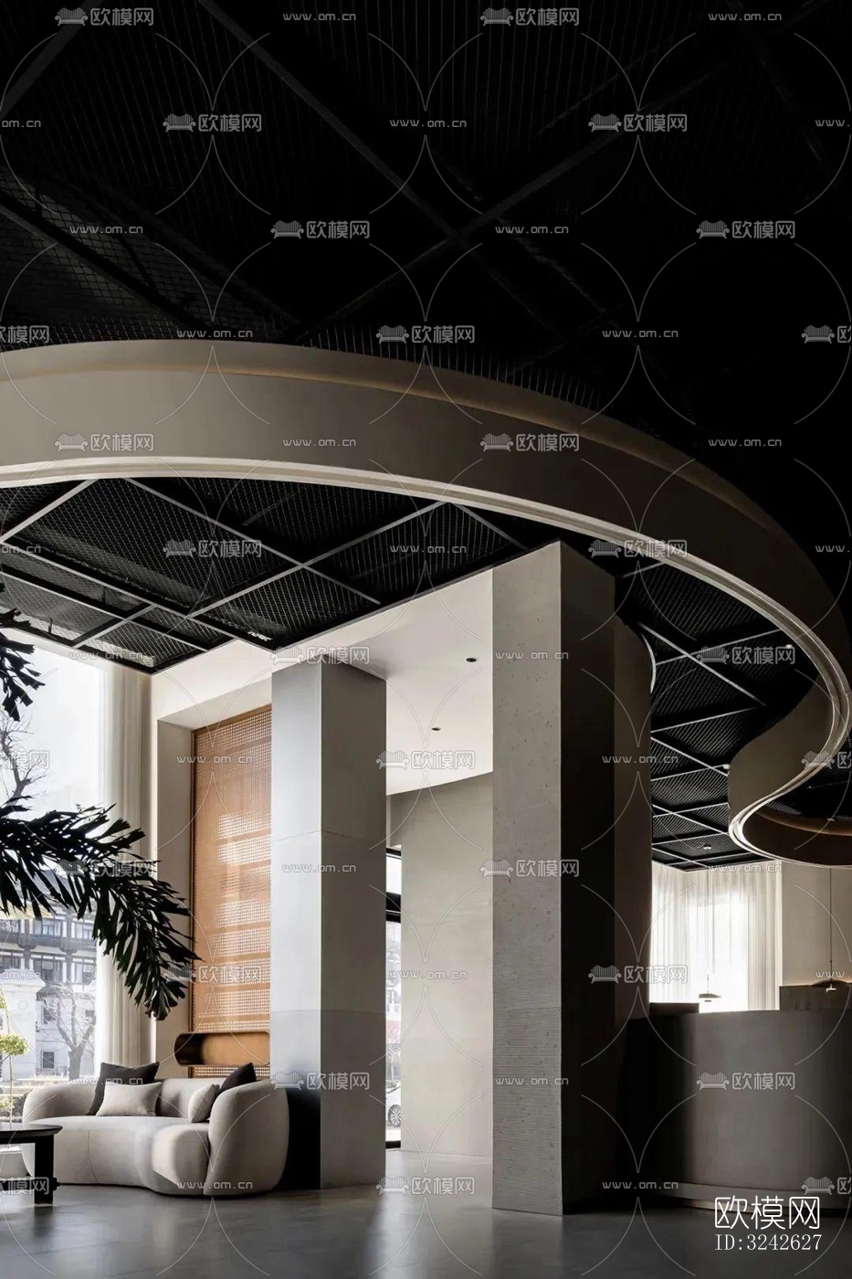 新中式中餐厅效果图下载（渲染图19）