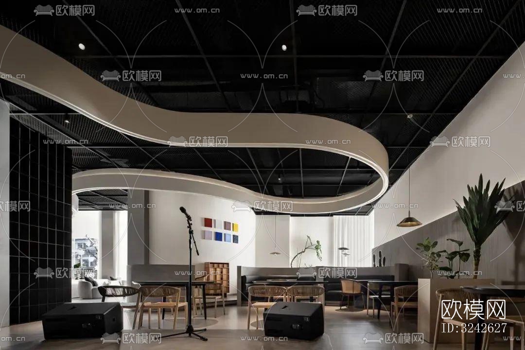 新中式中餐厅效果图下载（渲染图7）