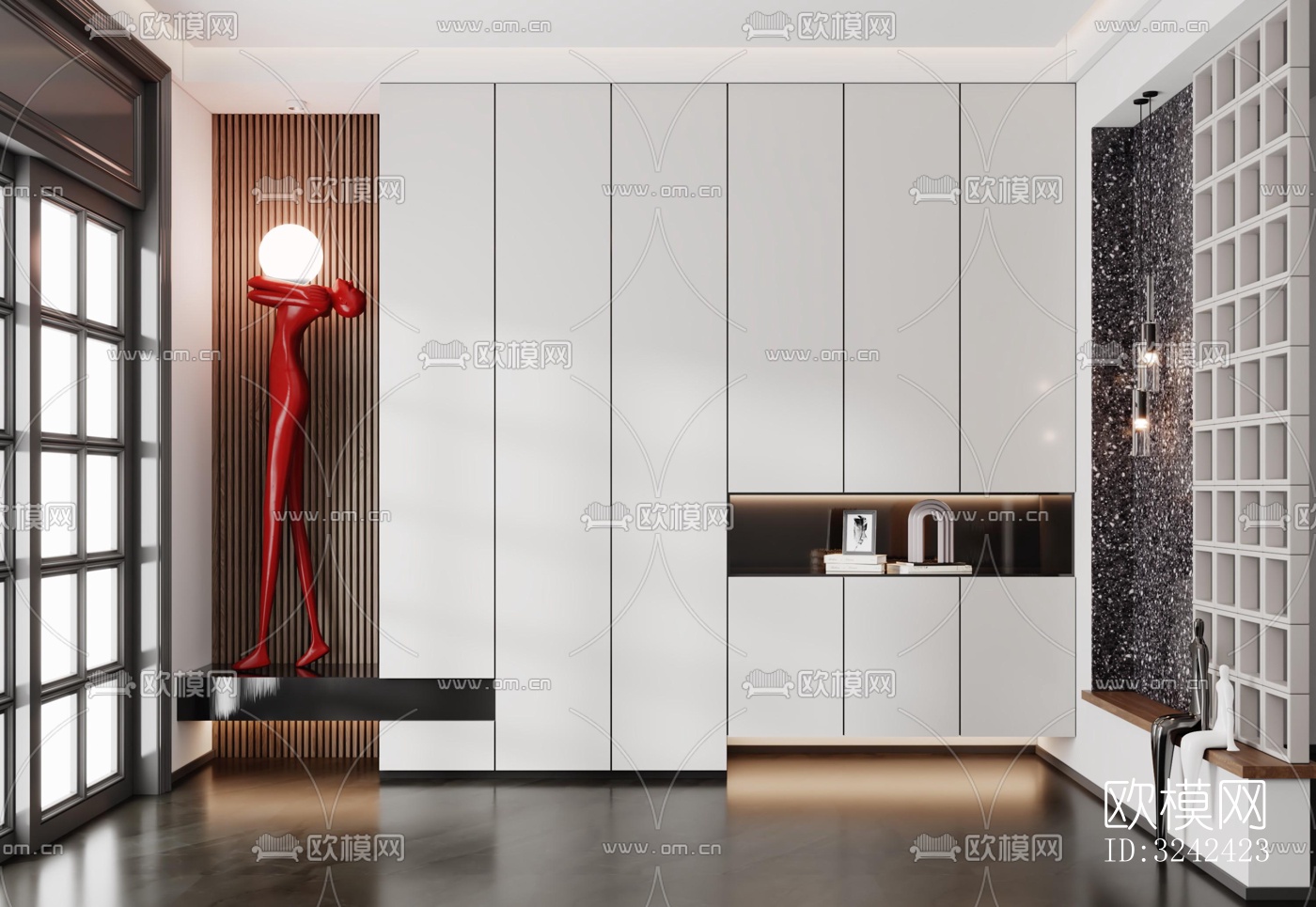 现代玄关过道效果图下载（渲染图3）