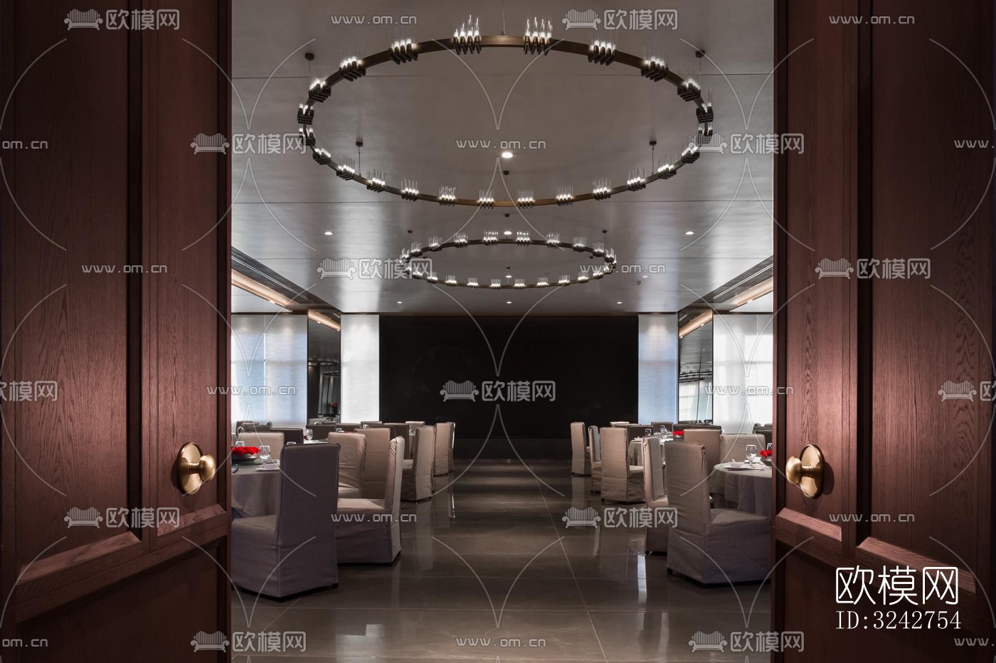 新中式中餐厅效果图下载（渲染图5）