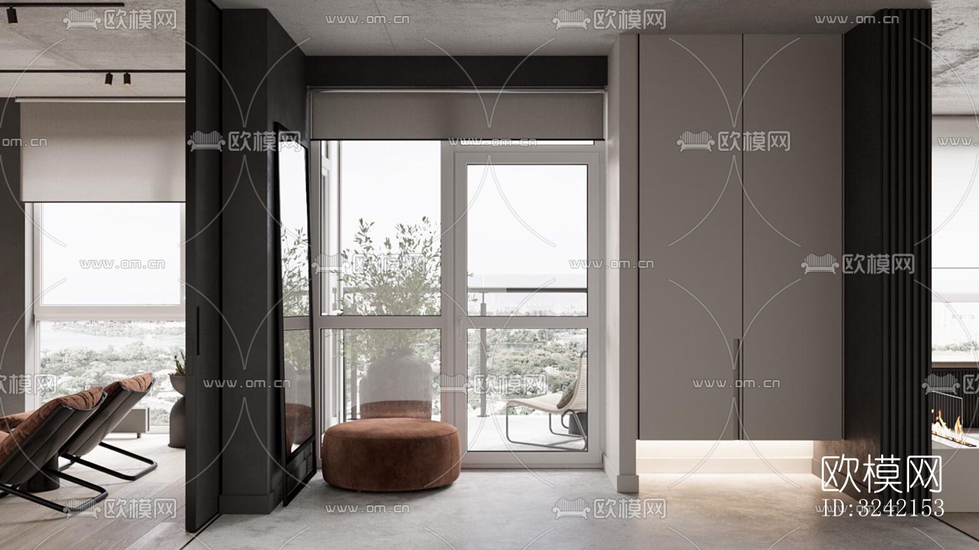 现代客餐厅效果图下载（渲染图10）