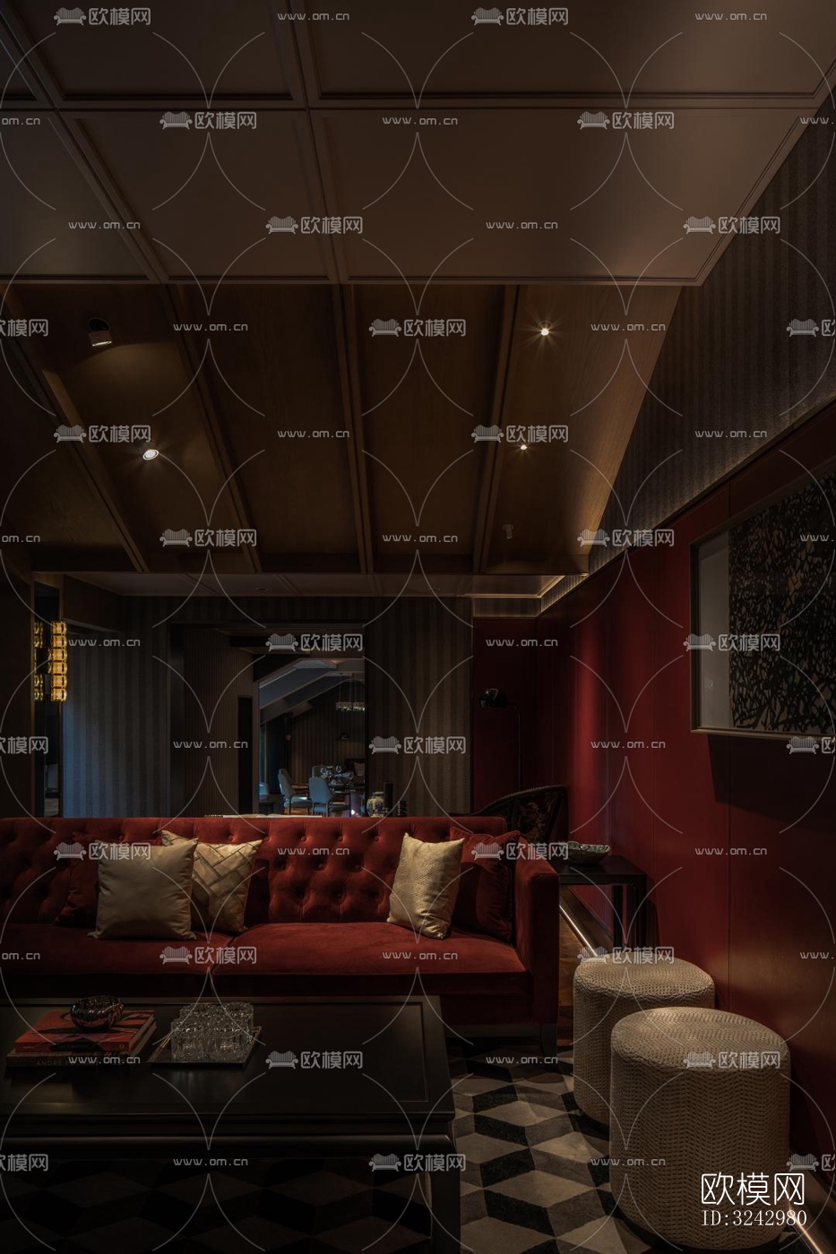 美式中餐厅效果图下载（渲染图9）