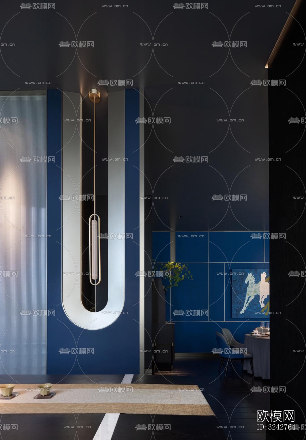 新中式中餐厅效果图下载（渲染图15）