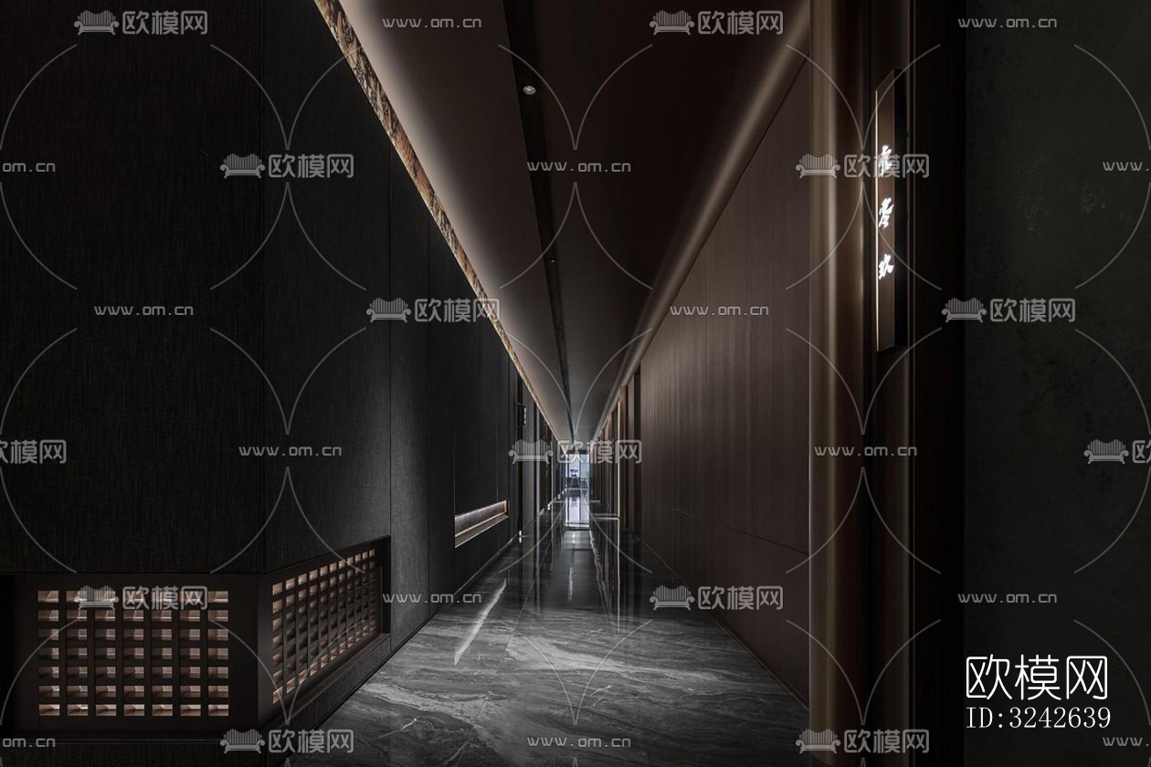 新中式中餐厅效果图下载（渲染图10）