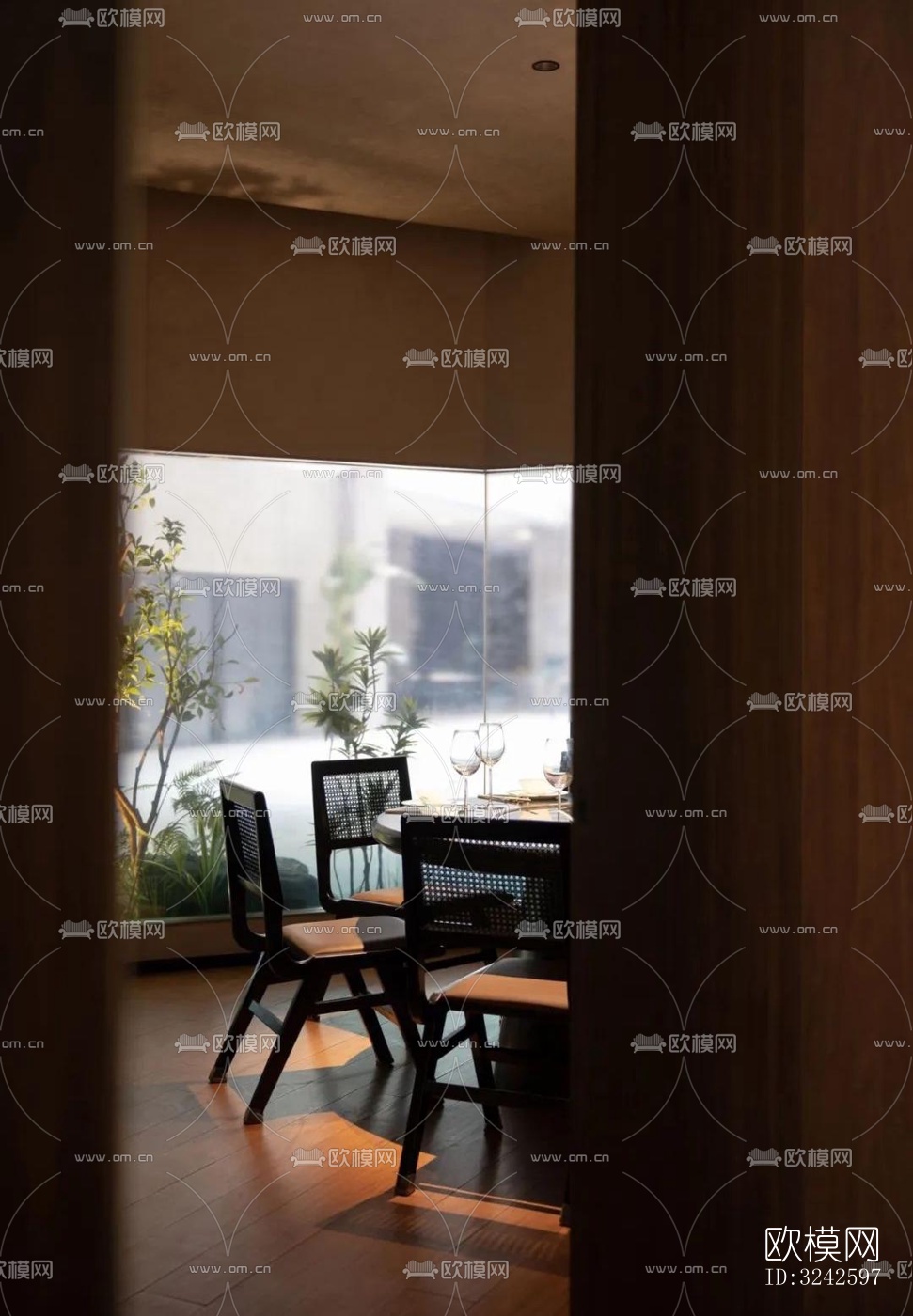 新中式中餐厅效果图下载（渲染图7）