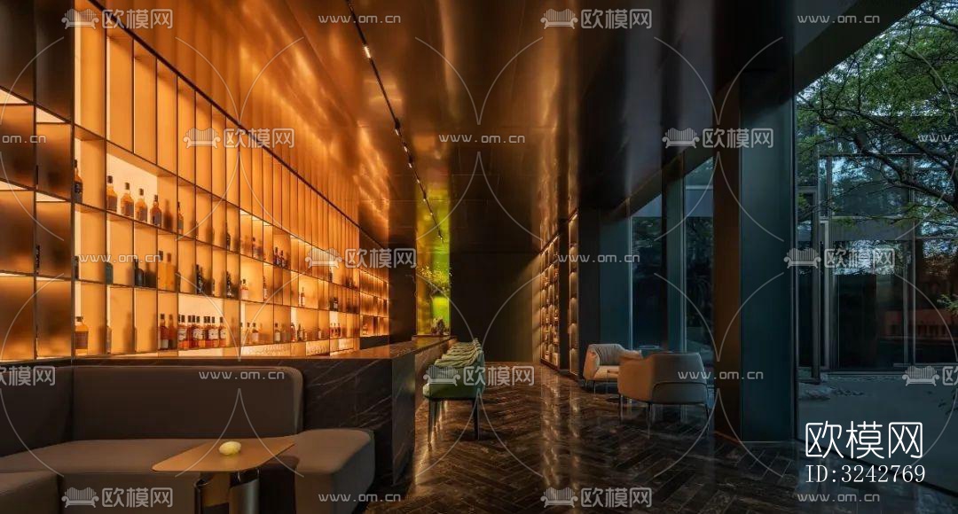 新中式中餐厅效果图下载（渲染图11）