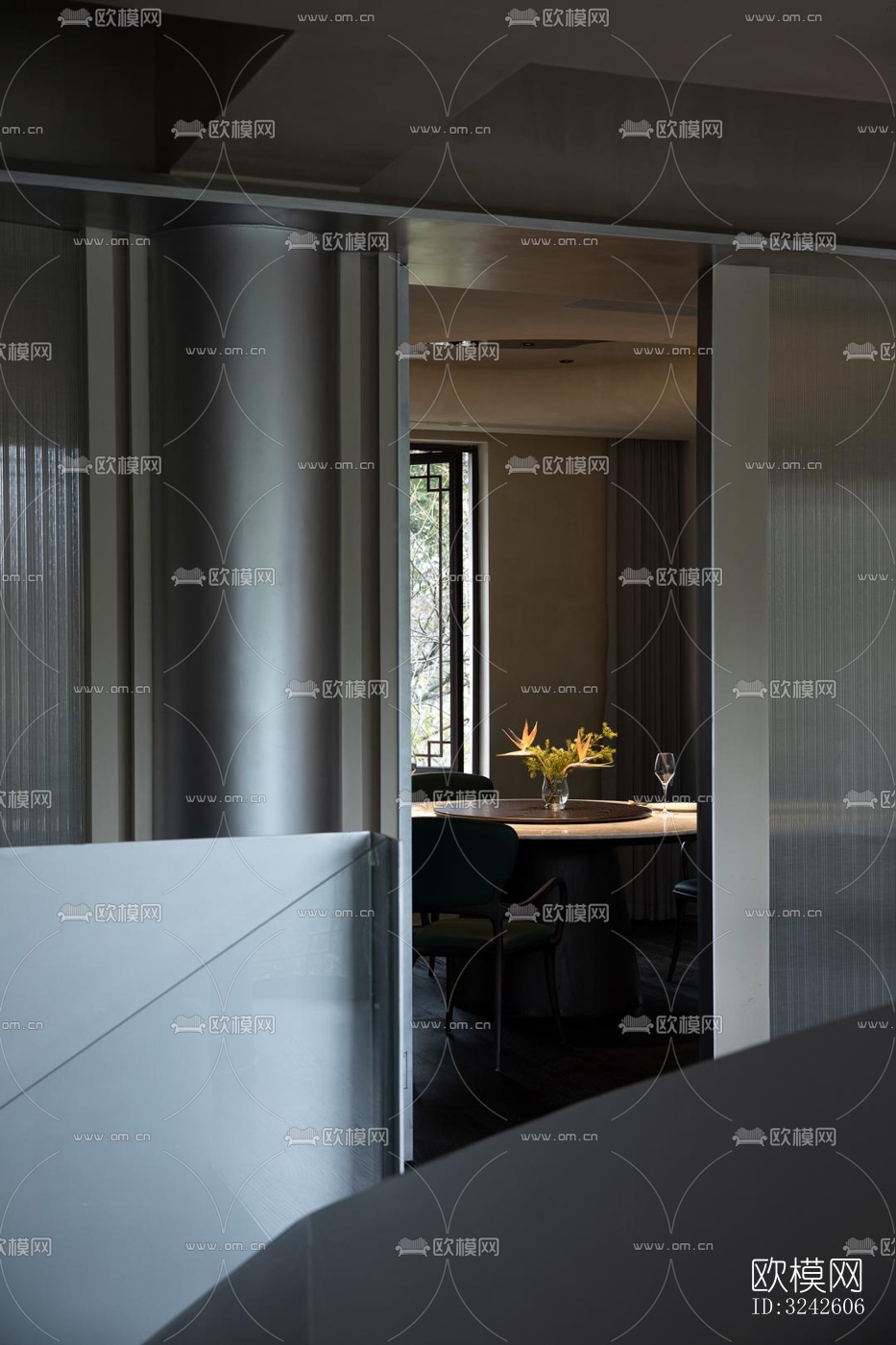 新中式中餐厅效果图下载（渲染图5）