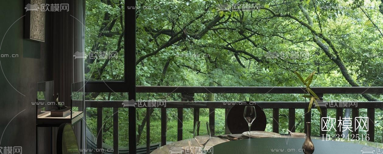 中式中餐厅效果图下载（渲染图15）