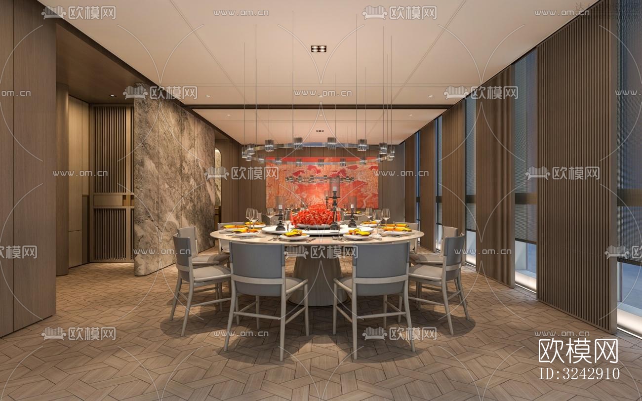 现代中餐厅效果图下载（渲染图20）