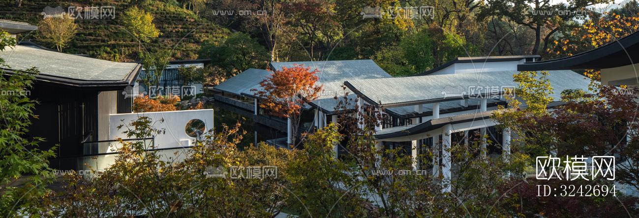 新中式中餐厅效果图下载（渲染图3）