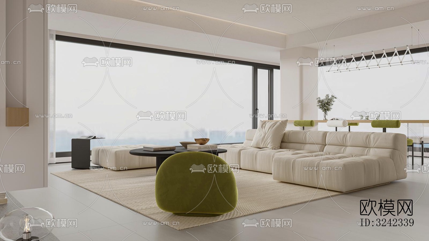 现代客餐厅效果图下载（渲染图9）