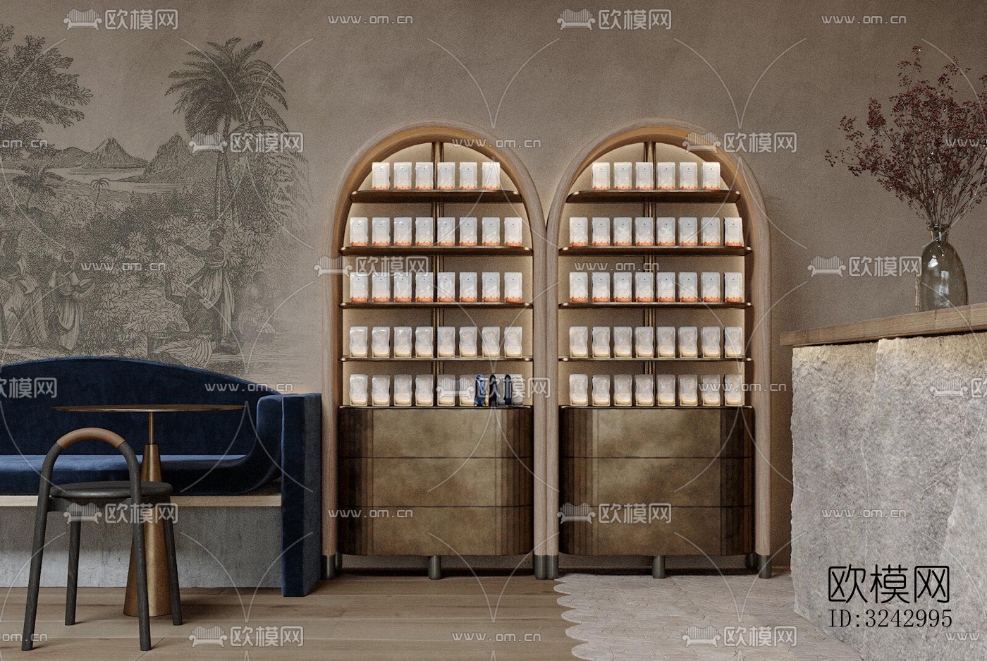 侘寂咖啡奶茶效果图下载（渲染图8）