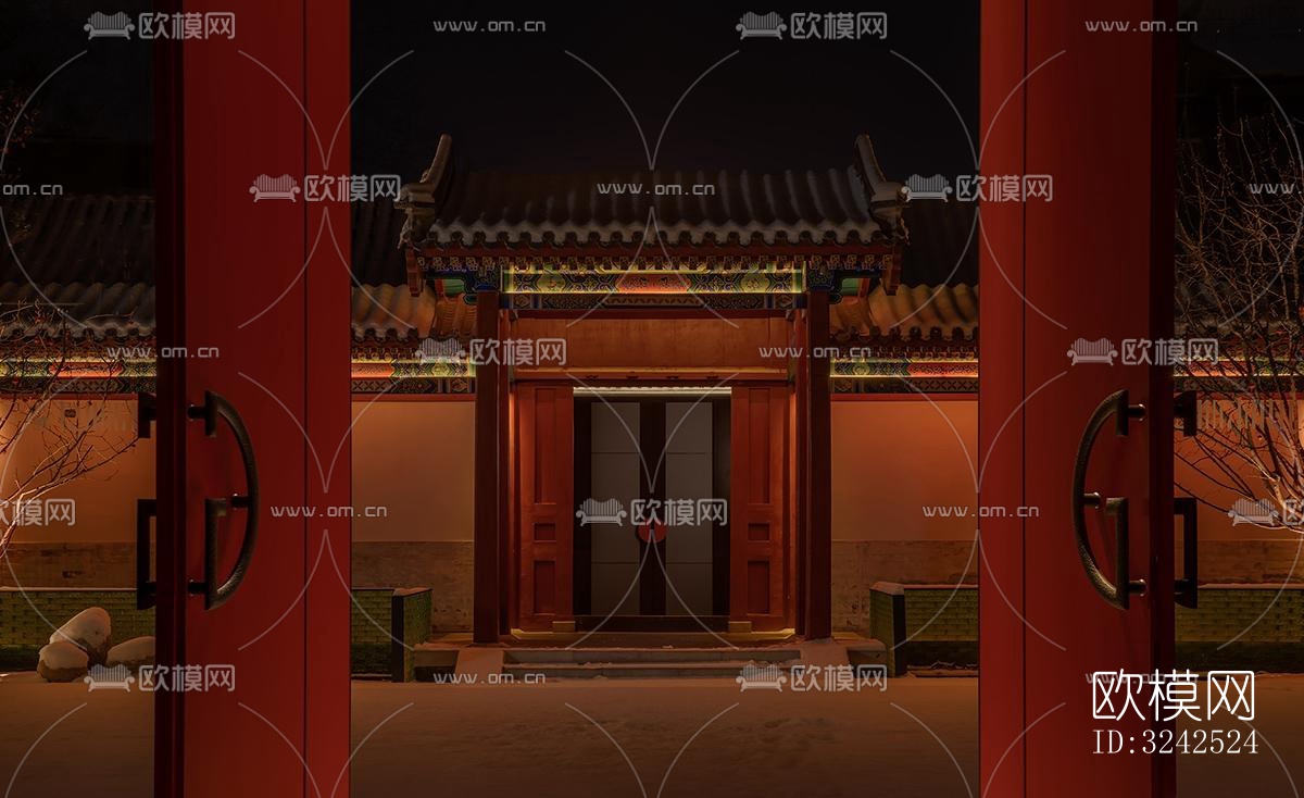 中式中餐厅效果图下载（渲染图2）