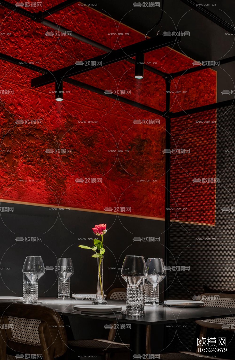 现代西餐厅效果图下载（渲染图3）