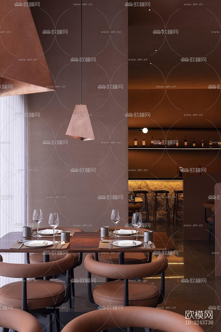 现代西餐厅效果图下载（渲染图3）