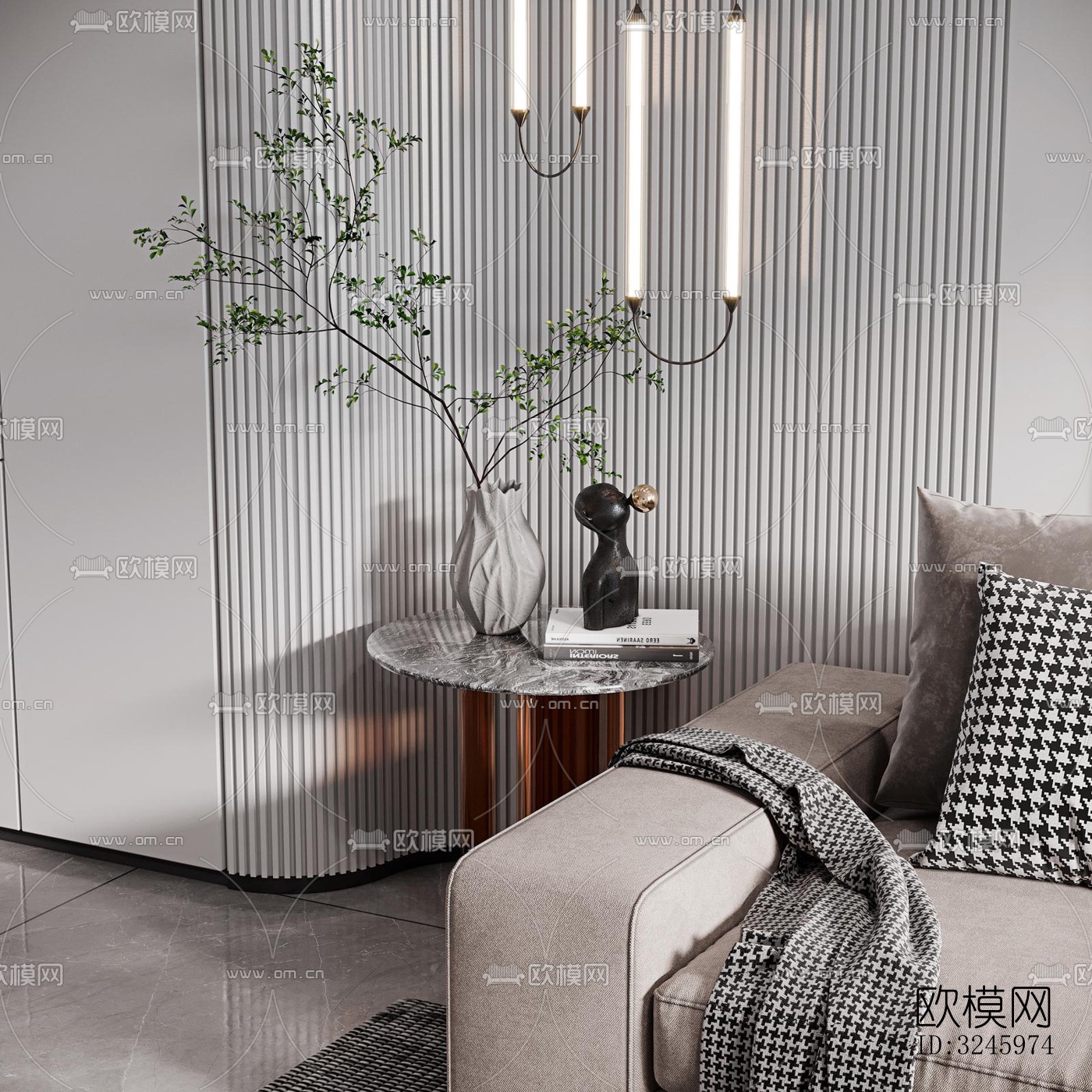 现代客餐厅效果图下载（渲染图7）