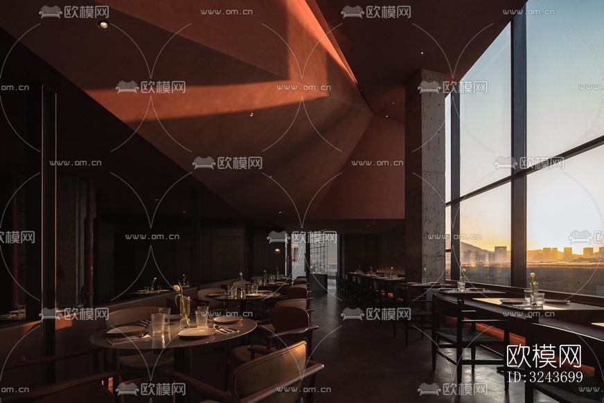 現(xiàn)代西餐廳效果圖下載(渲染圖6)