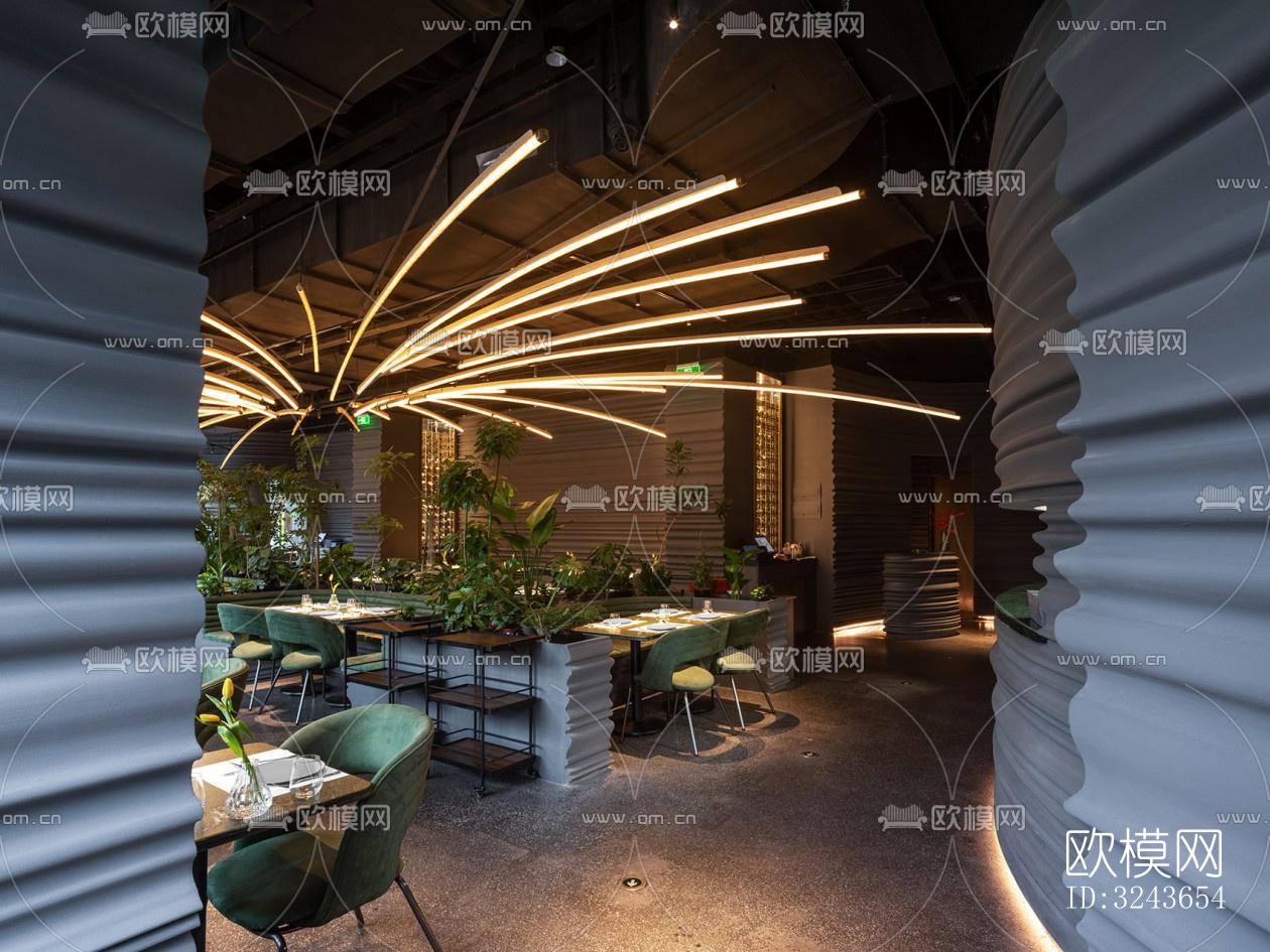 现代西餐厅效果图下载（渲染图2）