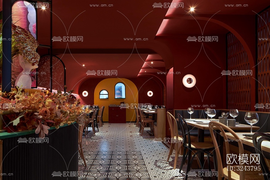 美式西餐廳效果圖下載(渲染圖10)
