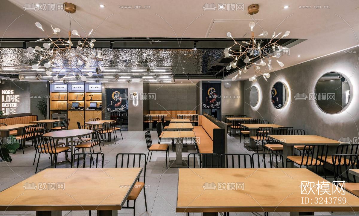 现代西餐厅效果图下载（渲染图7）