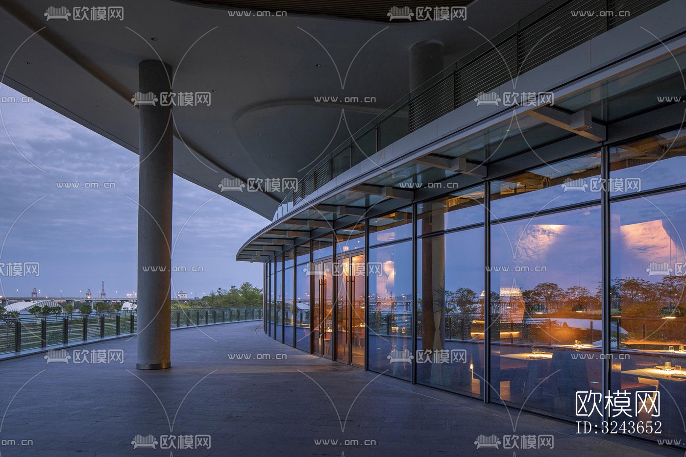 现代西餐厅效果图下载（渲染图14）