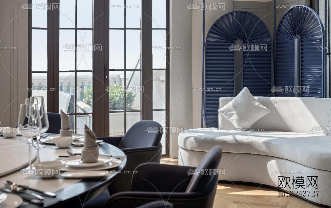 现代西餐厅效果图下载（渲染图14）