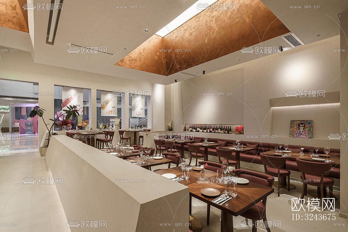 现代西餐厅效果图下载（渲染图8）