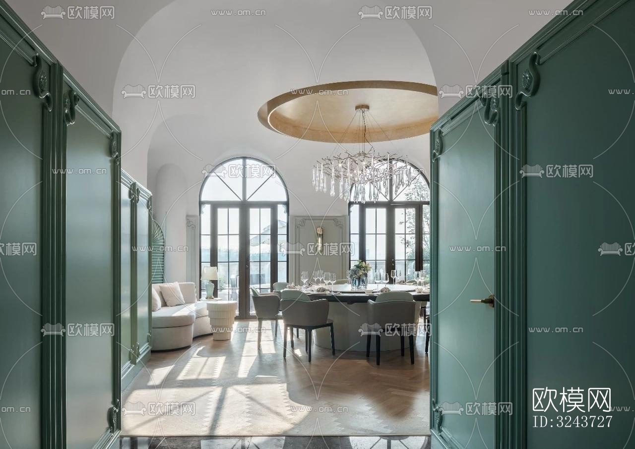 现代西餐厅效果图下载（渲染图6）