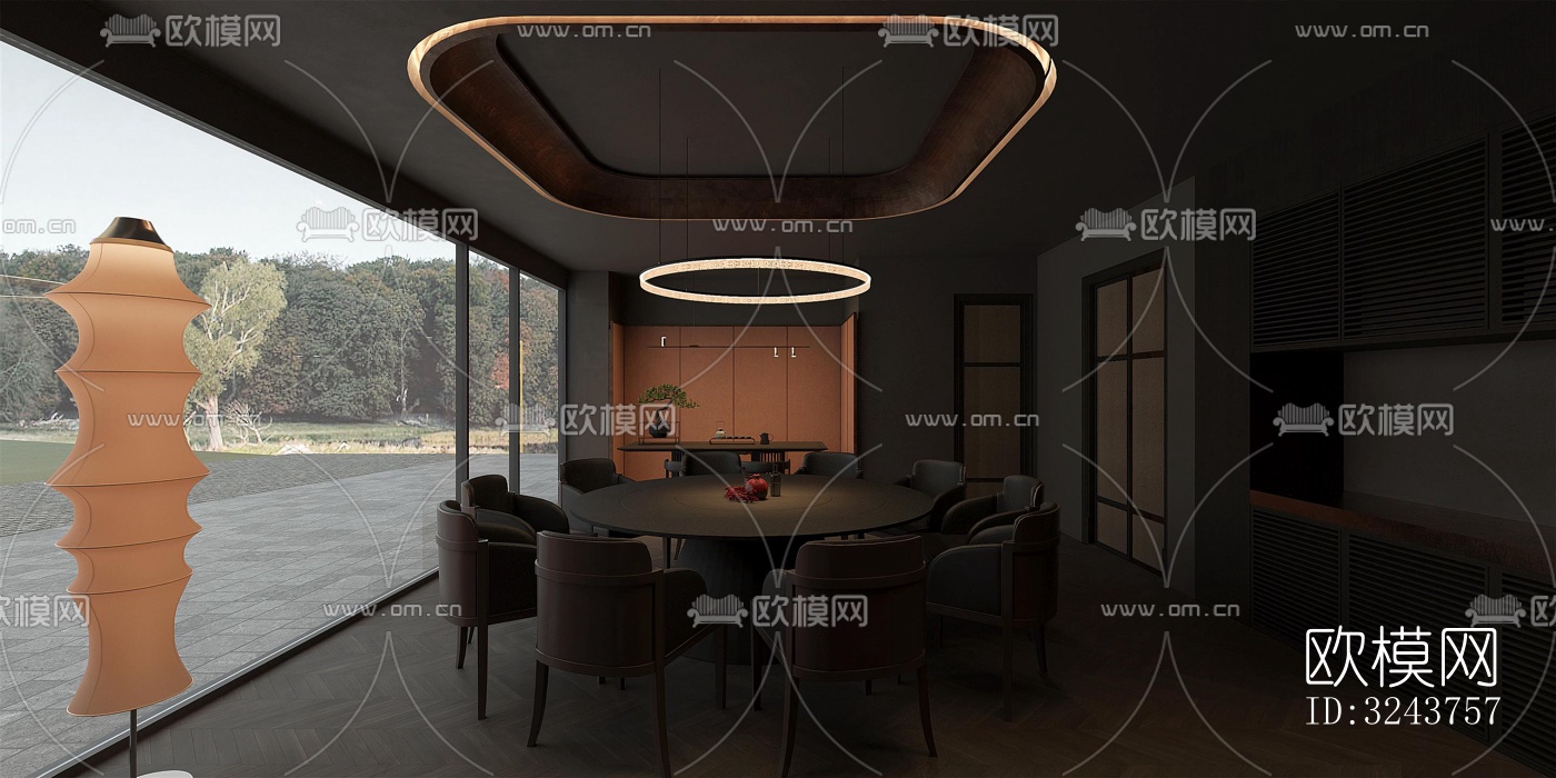 现代西餐厅效果图下载（渲染图16）