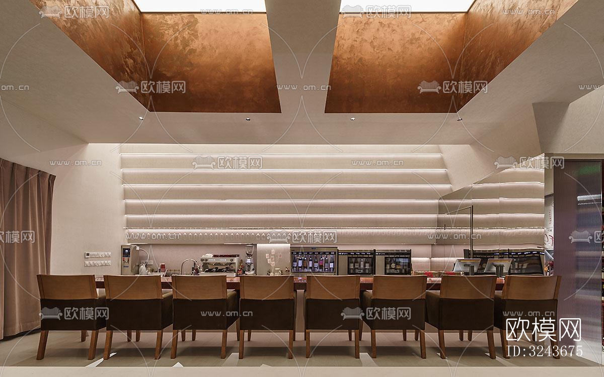 现代西餐厅效果图下载（渲染图18）