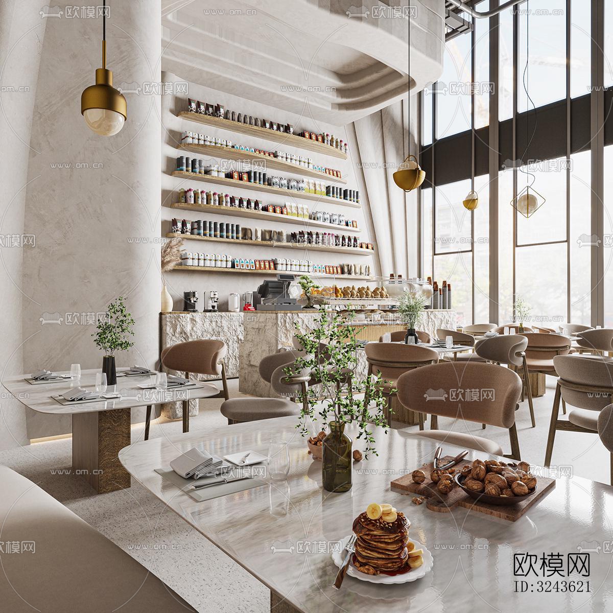 侘寂西餐厅效果图下载（渲染图5）