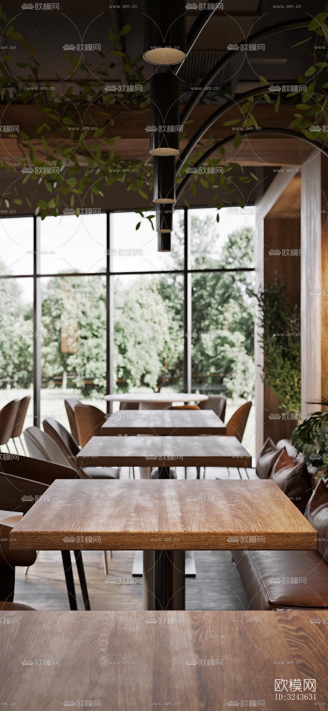 工业风西餐厅效果图下载（渲染图6）