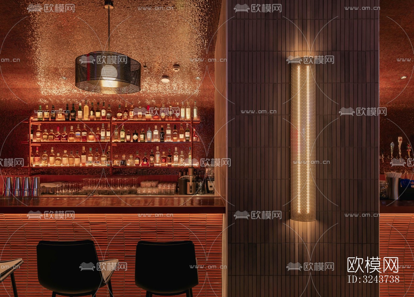 现代西餐厅效果图下载（渲染图18）