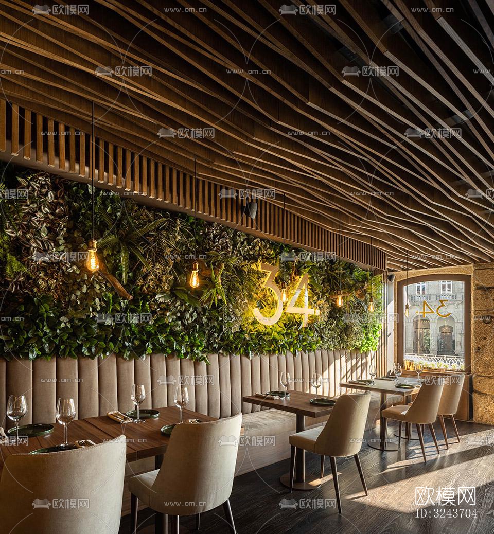 现代西餐厅效果图下载（渲染图18）