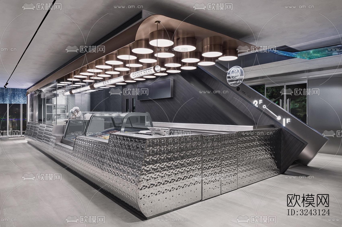 现代咖啡奶茶效果图下载（渲染图1）