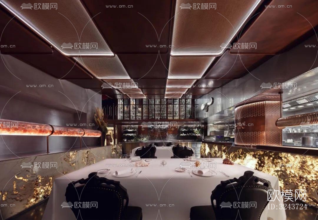 现代西餐厅效果图下载（渲染图2）