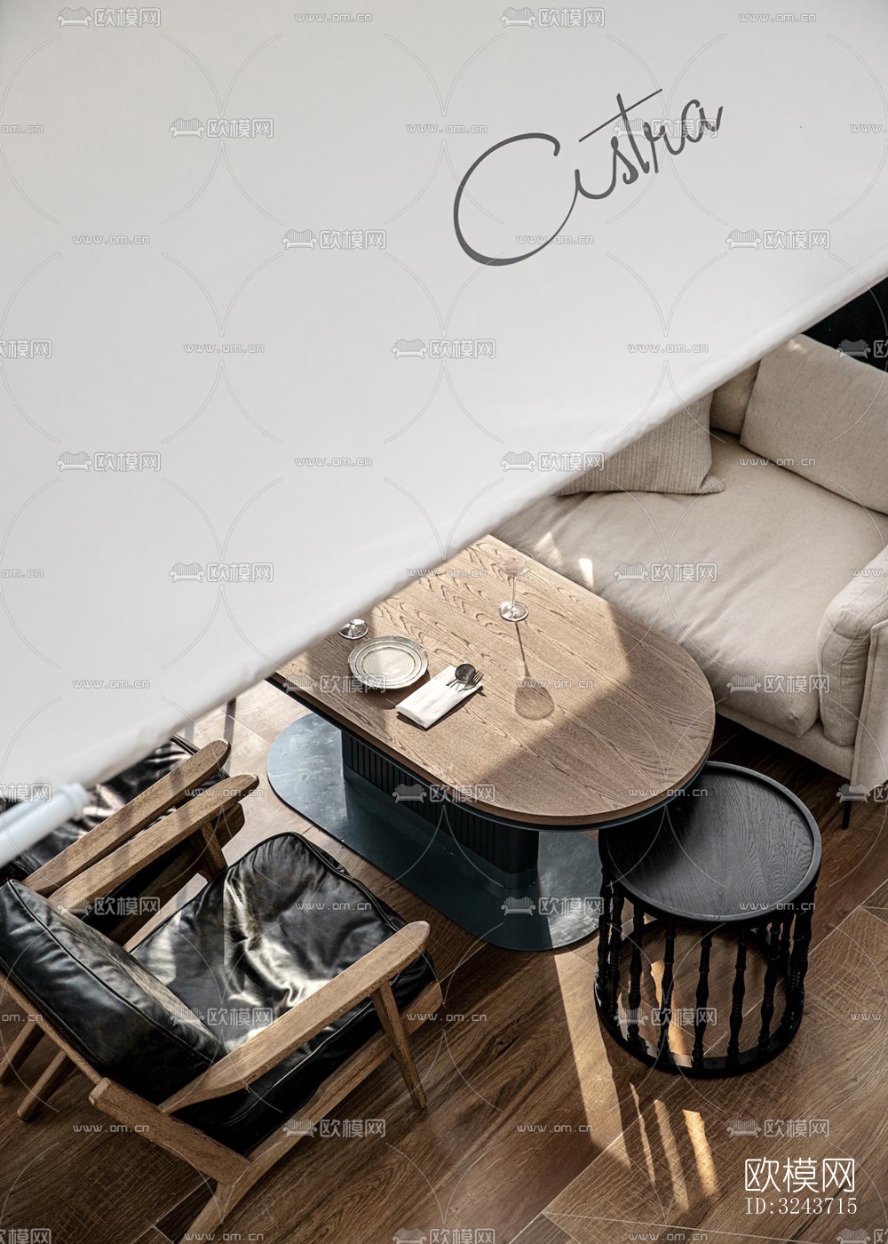 现代西餐厅效果图下载（渲染图1）