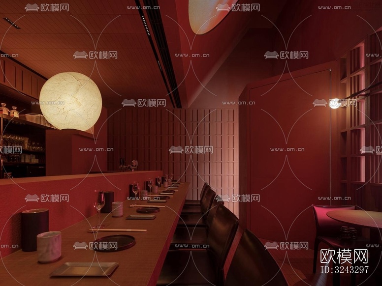 現(xiàn)代日韓料理效果圖下載(渲染圖4)