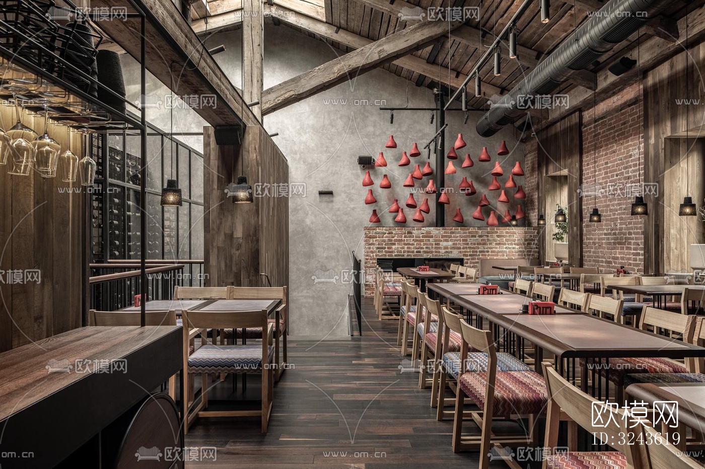 侘寂西餐厅效果图下载（渲染图7）