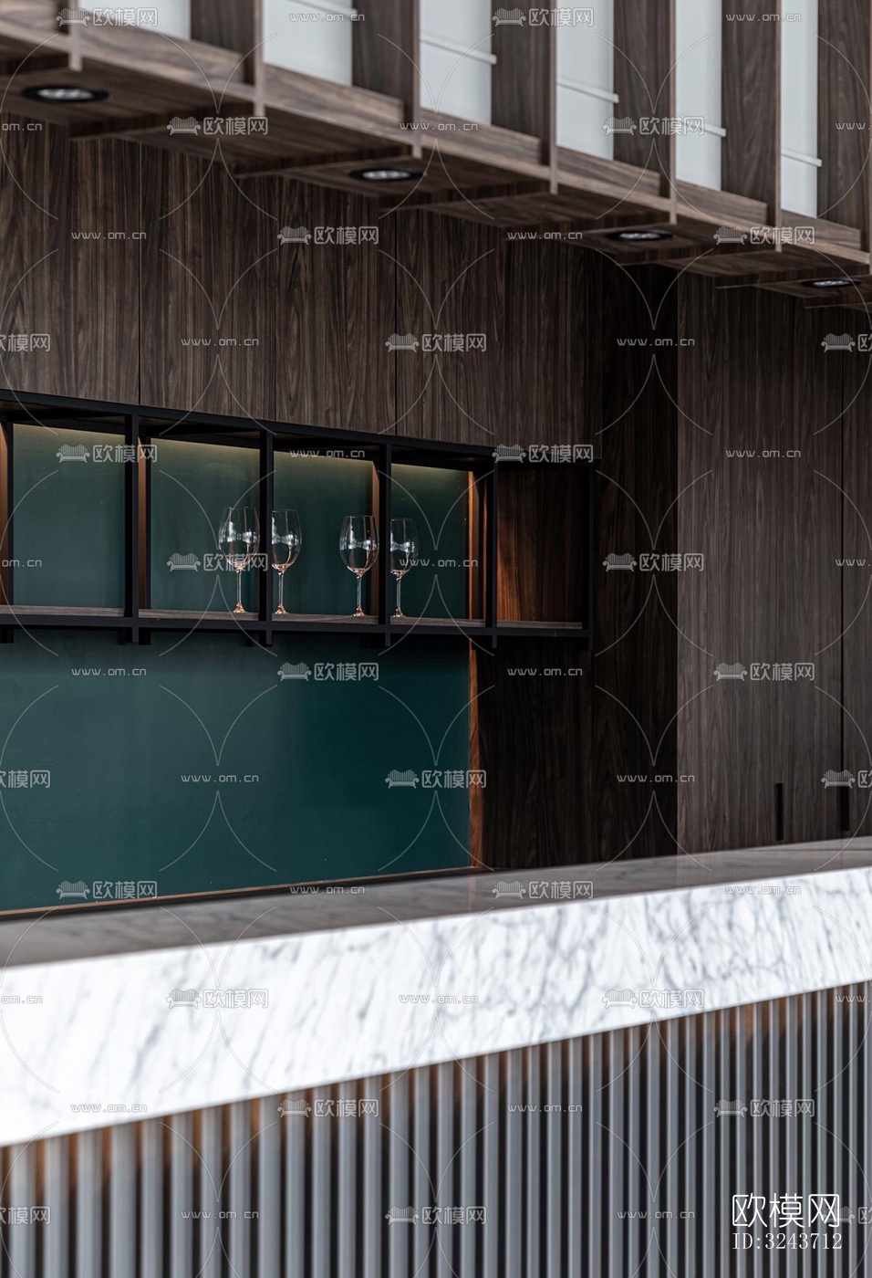 现代西餐厅效果图下载（渲染图15）