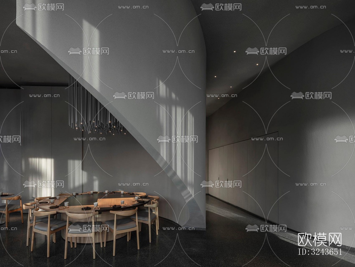 现代西餐厅效果图下载（渲染图18）