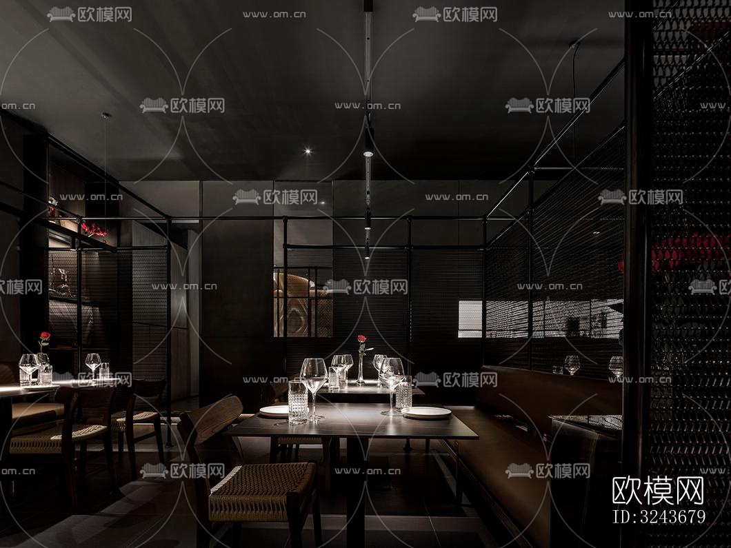 现代西餐厅效果图下载（渲染图5）