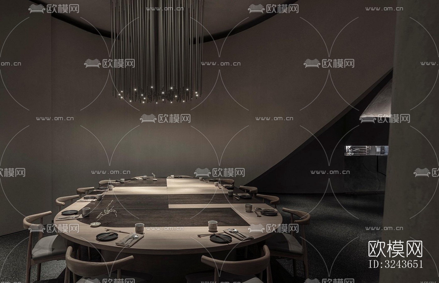 现代西餐厅效果图下载（渲染图9）