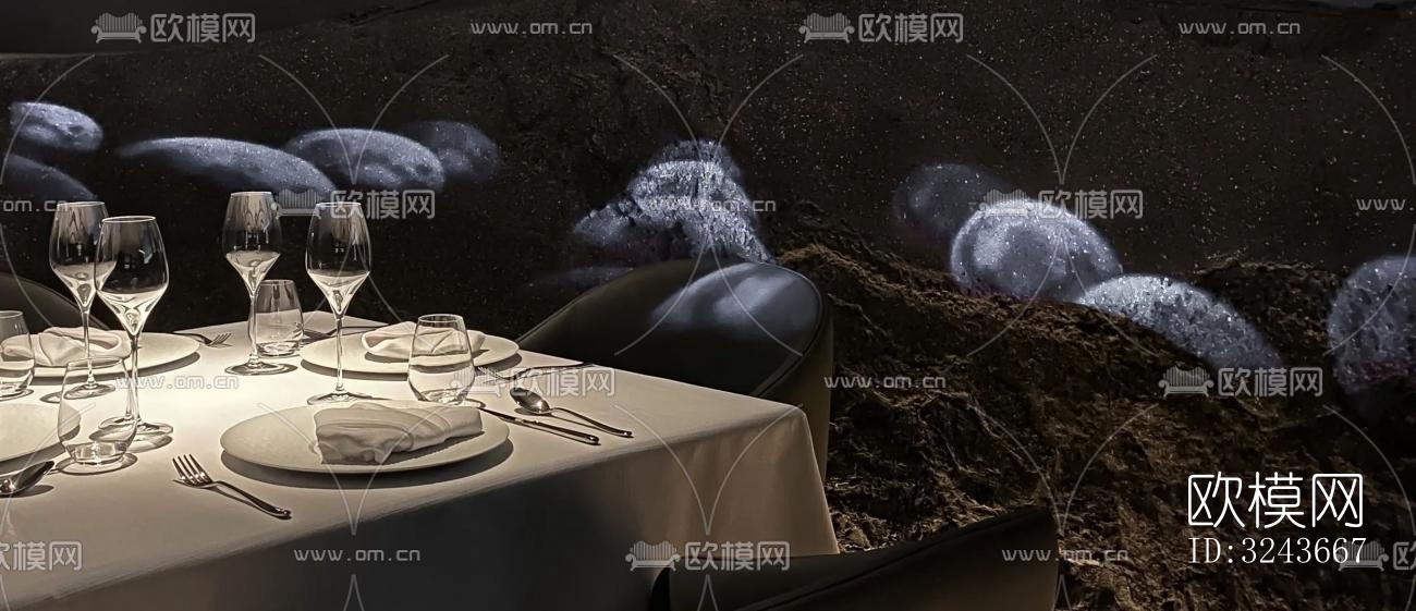 现代西餐厅效果图下载（渲染图4）