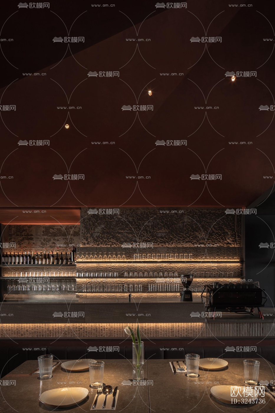 现代西餐厅效果图下载（渲染图2）