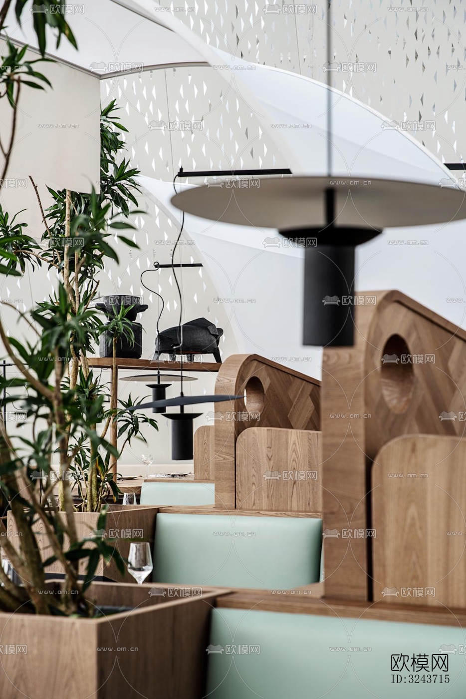 现代西餐厅效果图下载（渲染图5）